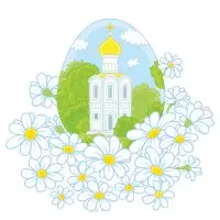 Цветной вариант раскраски пасхальная тема