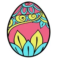 Цветной вариант раскраски красивое яйцо