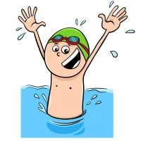 Цветной вариант раскраски плавание и водное поло