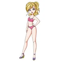 Цветной вариант раскраски бумажная кукла для вырезания жасмин в нижнем белье