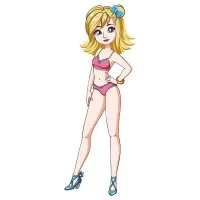 Цветной пример раскраски бумажная кукла для вырезания виолетта без одежды