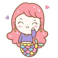 Цветной вариант раскраски русалка для самых маленьких