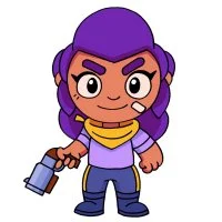 Цветной вариант раскраски шелли воин