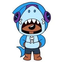 Цветной пример раскраски акула леон