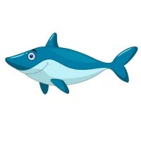 Цветной вариант раскраски большая добрая акула