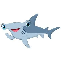 Цветной пример раскраски акула-молот