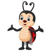 Цветной пример раскраски распустила крылья божья коровка