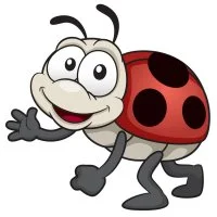 Цветной вариант раскраски прекрасное насекомое божья коровка