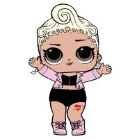 Цветной вариант раскраски кукла лол pink baby в розовой курточке