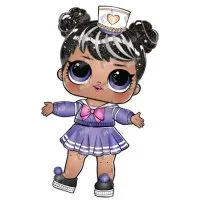 Цветной вариант раскраски кукла лол sailor q.t в юбочке
