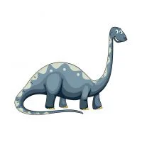 Цветной пример раскраски добрый динозаврик