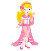 Цветной вариант раскраски бумажная кукла для вырезания маруся в одежде: пеньюар