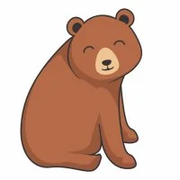 Цветной вариант раскраски милый мишка