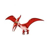 Цветной вариант раскраски летающий ящер (птерозавр)