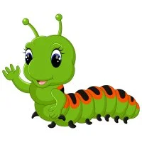 Цветной вариант раскраски с усиками