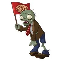 Цветной вариант раскраски зомби с флагом