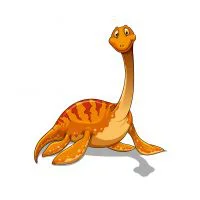 Цветной вариант раскраски водный динозавр