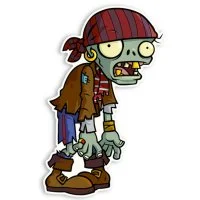 Цветной вариант раскраски зомби пират, пиратские моря