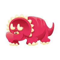 Цветной пример раскраски трицератопс динозавр