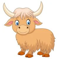 Цветной вариант раскраски маленький зубр бык