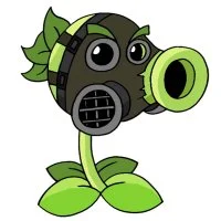 Цветной вариант раскраски токсичный горох в противогазе