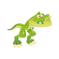 Цветной вариант раскраски рисованный динозавр