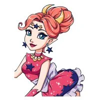 Цветной вариант раскраски красивая принцесса луны