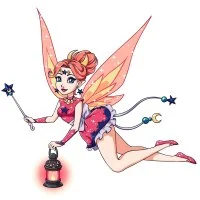 Цветной вариант раскраски красивая принцесса фея