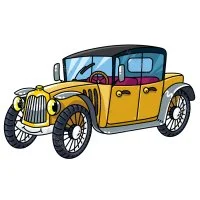 Цветной вариант раскраски классика ретро