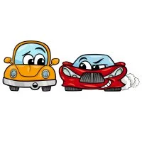 Цветной вариант раскраски соревнования между двумя тачками