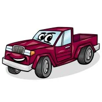 Цветной пример раскраски американский пикап