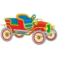 Цветной вариант раскраски классический ретро кабриолет