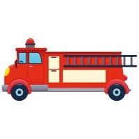 Цветной вариант раскраски пожарная техника с лестницей