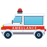 Цветной вариант раскраски скорая помощь из англии