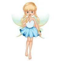 Цветной вариант раскраски воздушный эльф с крыльями