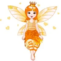 Цветной вариант раскраски осенняя принцесса