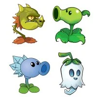 Цветной пример раскраски разные растения