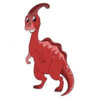 Цветной вариант раскраски паразауролоф древний динозавр