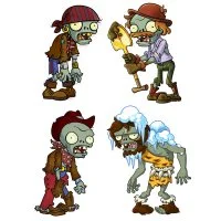 Цветной вариант раскраски разные зомби