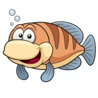 Цветной пример раскраски веселая аквариумная рыба