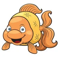 Цветной пример раскраски золотая рыбка