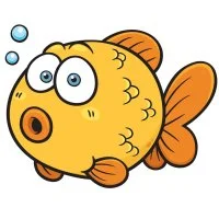 Цветной пример раскраски аквариумная золотая рыбка