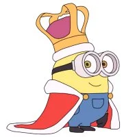 Цветной вариант раскраски король боб