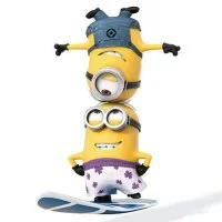 Цветной вариант раскраски веселые друзья на серфинге