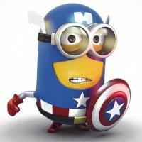 Цветной вариант раскраски в костюме капитан америка