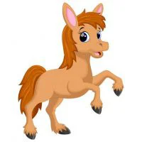 Цветной вариант раскраски красивый жеребенок