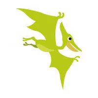 Цветной вариант раскраски летающий динозавр птерозавр