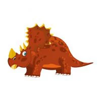 Цветной вариант раскраски трицератопс вид сбоку