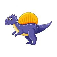 Цветной пример раскраски доисторический динозавр спинозавр