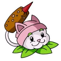 Цветной вариант раскраски кот-рогоз (камыш)